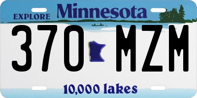 MN license plate 370MZM