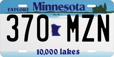 MN license plate 370MZN