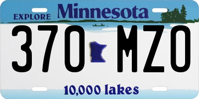 MN license plate 370MZO