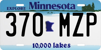 MN license plate 370MZP