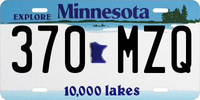 MN license plate 370MZQ