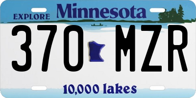 MN license plate 370MZR