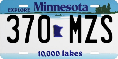 MN license plate 370MZS