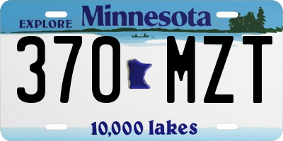 MN license plate 370MZT