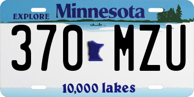 MN license plate 370MZU