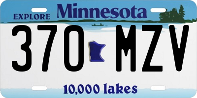 MN license plate 370MZV