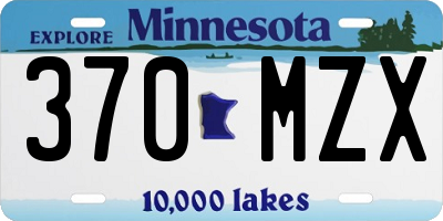 MN license plate 370MZX