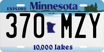MN license plate 370MZY