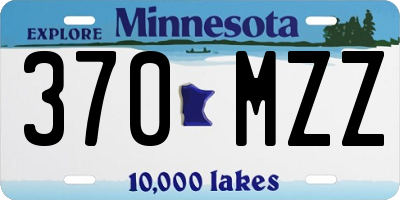 MN license plate 370MZZ