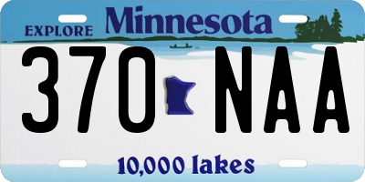 MN license plate 370NAA