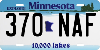 MN license plate 370NAF