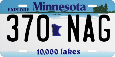 MN license plate 370NAG