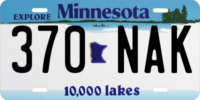 MN license plate 370NAK