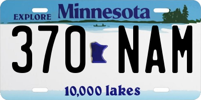 MN license plate 370NAM