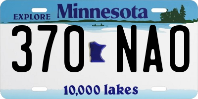 MN license plate 370NAO