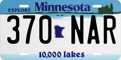 MN license plate 370NAR