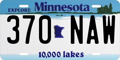 MN license plate 370NAW