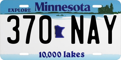 MN license plate 370NAY