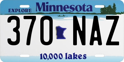MN license plate 370NAZ
