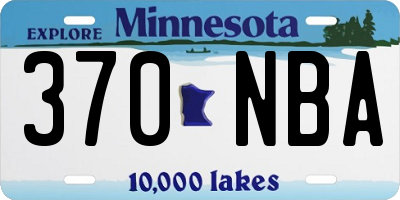 MN license plate 370NBA