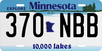 MN license plate 370NBB