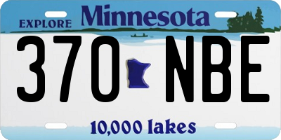 MN license plate 370NBE