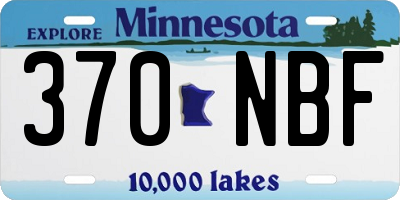 MN license plate 370NBF