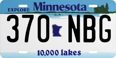 MN license plate 370NBG