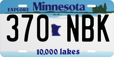MN license plate 370NBK