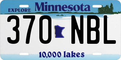 MN license plate 370NBL