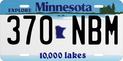 MN license plate 370NBM