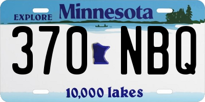 MN license plate 370NBQ