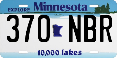 MN license plate 370NBR