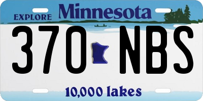 MN license plate 370NBS