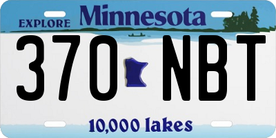 MN license plate 370NBT