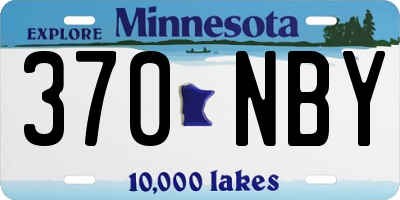 MN license plate 370NBY