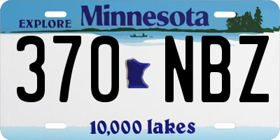 MN license plate 370NBZ