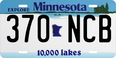 MN license plate 370NCB