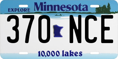 MN license plate 370NCE