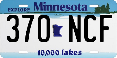 MN license plate 370NCF