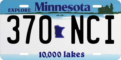 MN license plate 370NCI