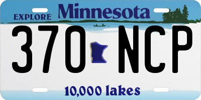 MN license plate 370NCP