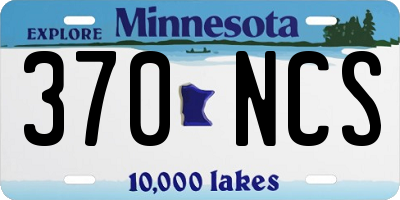 MN license plate 370NCS