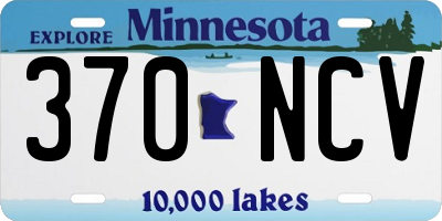 MN license plate 370NCV