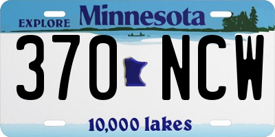MN license plate 370NCW