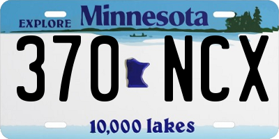 MN license plate 370NCX
