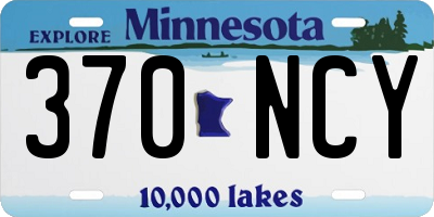 MN license plate 370NCY