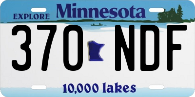 MN license plate 370NDF