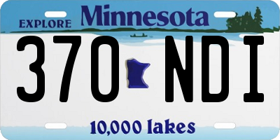 MN license plate 370NDI