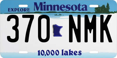 MN license plate 370NMK